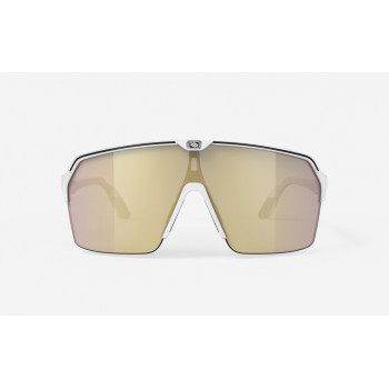 Rudy Project Spinshield air white sun glasses mutilaser gold lens